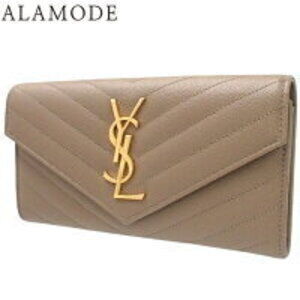 SAINT LAURENT PARIS Cassandra Matelasse Flap Wallet YSL Poudre Beige